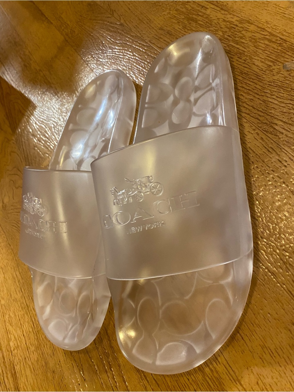 Coach Ulyssa Rubber Slide Clear Jelly Slides Flat Sandals Sz 9 Y2K Retro Style